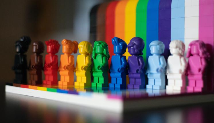 LEBTQ+ lego, lego people of rainbow colours