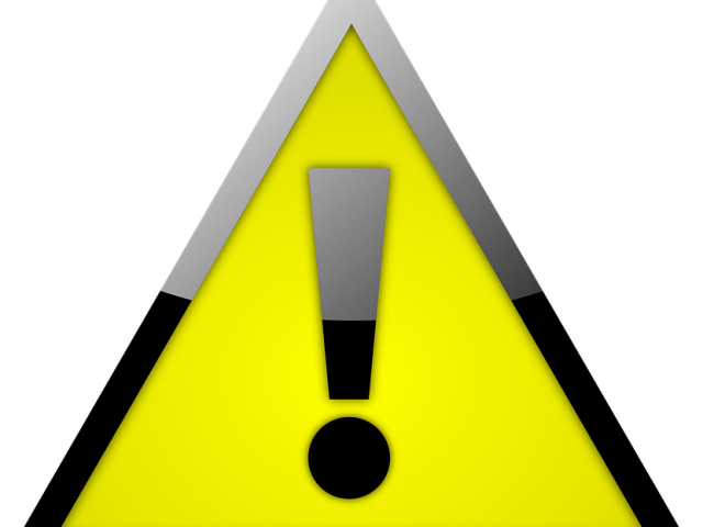 Warning sign - a yellow triangle with an exclamation mark